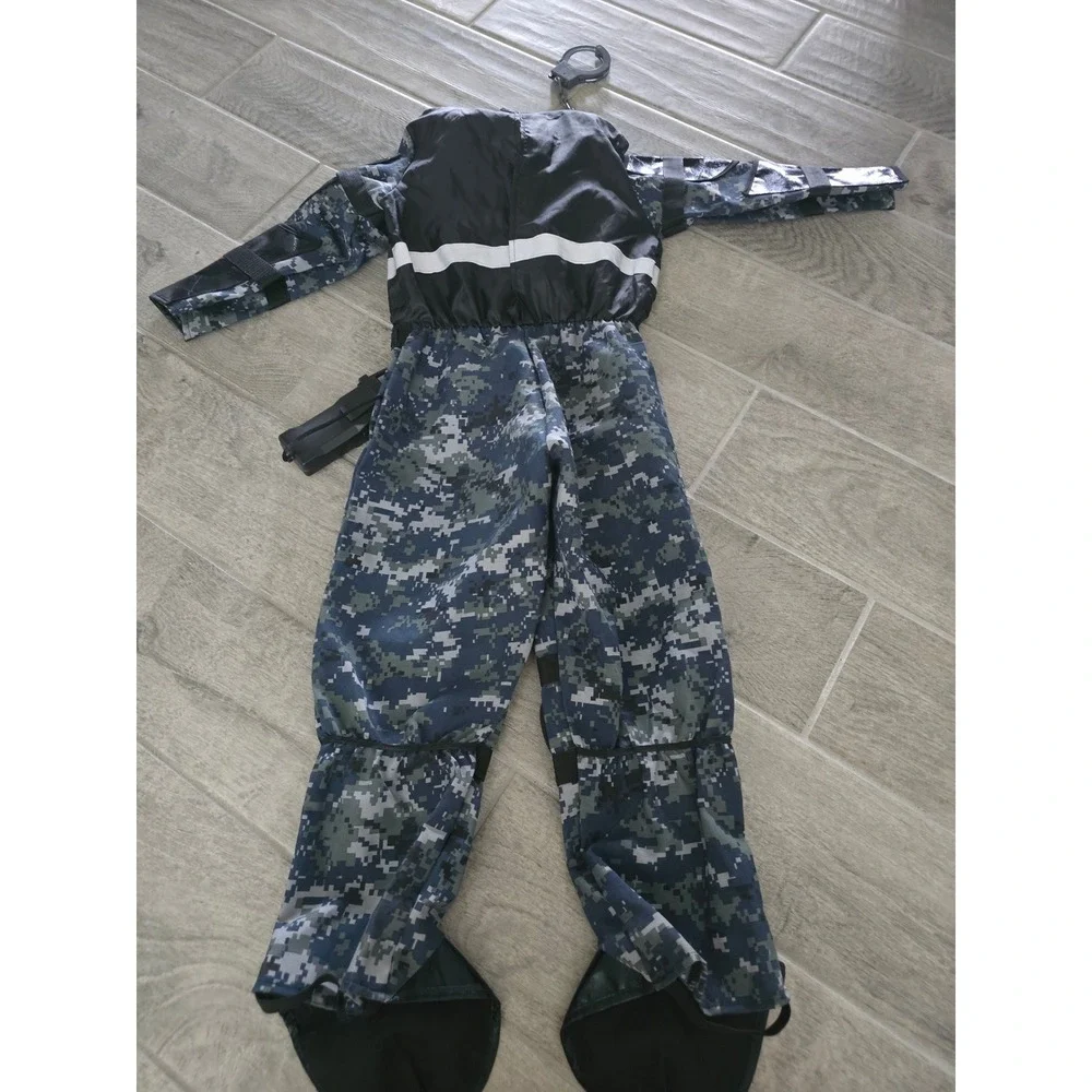 Teetot Kids Police SWAT Tactical Costume Jumpsuit Blue Digital Camo Size 5